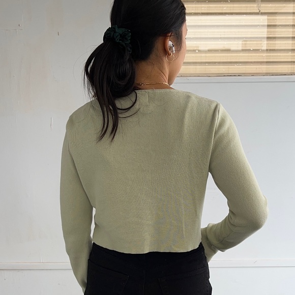 PRINCESS POLLY Green Michael Top Crop Cardigan - Picture 6 of 7